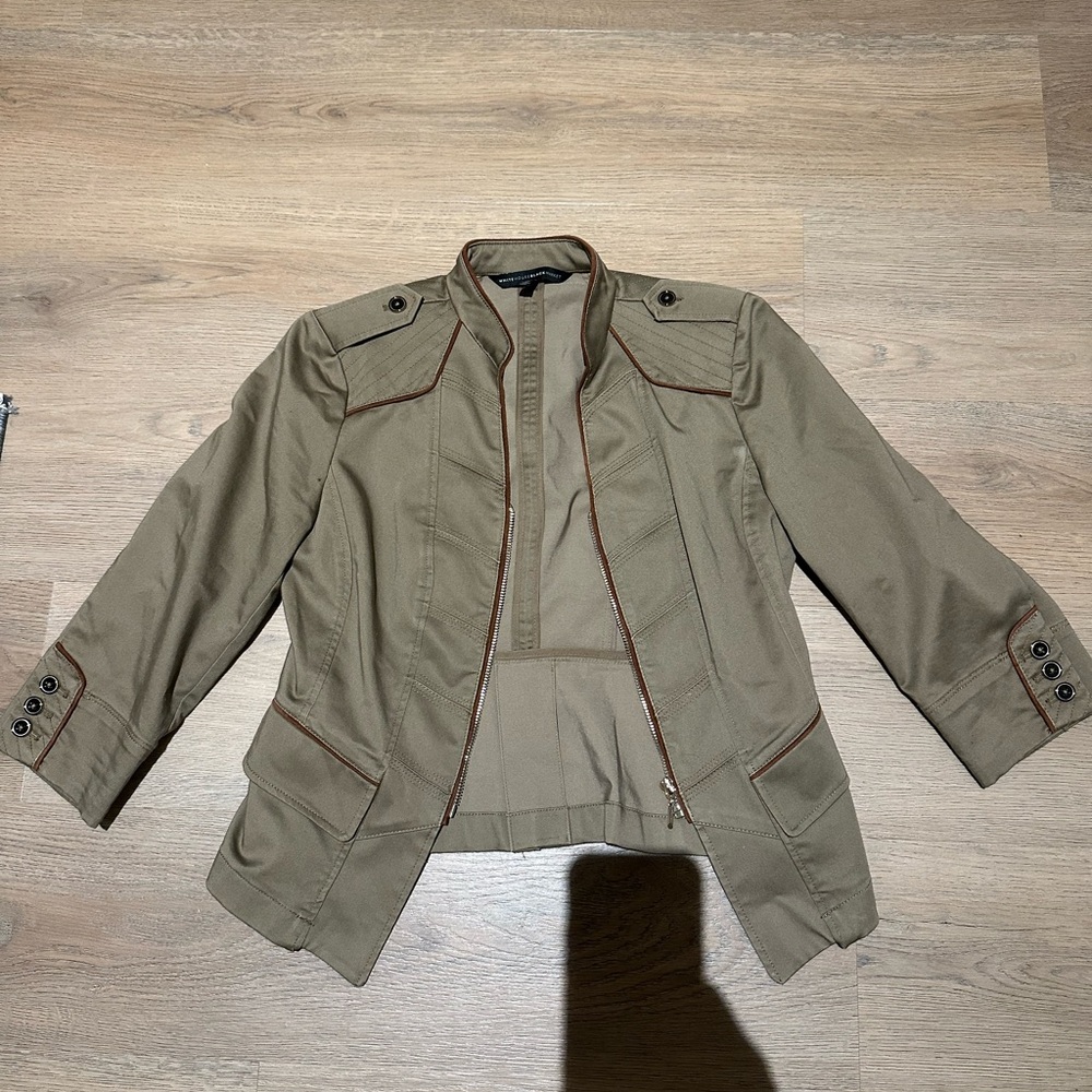 White House Black Market Military Style Tan Jacket
